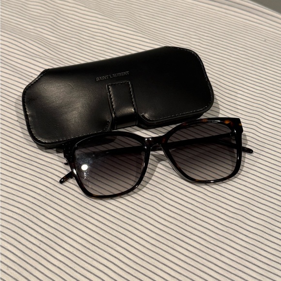 Saint Laurent Tortoiseshell Sunglasses with Black Case - Picture 1 of 7